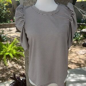 Striped Puff Sleeve Top